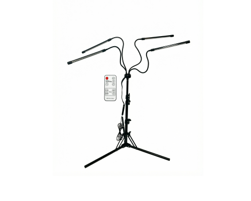 Фитолампа светодиодная, светильник для растений на штативе FLST, с пультом ДУ, 4 панели