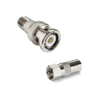Комплект переходников: гнездо F - штекер BNC - 1 шт. + гнездо TV - штекер F - 1 шт. 