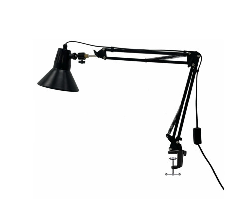Настольная лампа NBS-1В на пантографе c усиленной струбциной, чёрная