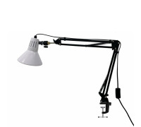 Настольная лампа NBS-1W на пантографе c усиленной струбциной, белая
