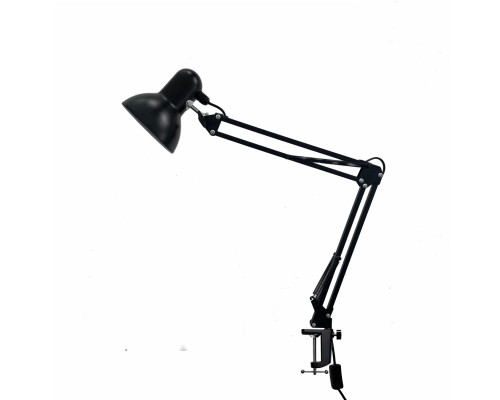 Светильник настольный NBS-LSB, лампа черная на пантографе с усиленной струбциной