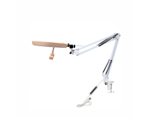 Настольная лампа L26R-PSW для маникюра, подсветка кольцевая 26 см с держателем для съемки розовая