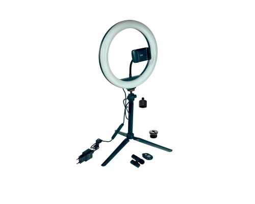 Набор блогера SL26-N17U-1L: кольцевая лампа на триподе с держателем телефона DT-PH-2, пультом и петличным микрофоном K8 Type-C