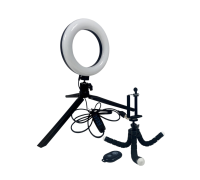 Набор начинающего блогера Новичок SNB-156 с кольцевой лампой 16 см, 2 треногами, шарниром, пультом