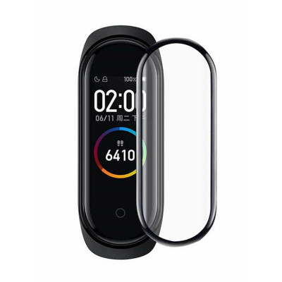 Защитная пленка для Xiaomi MI Band 5, с полной проклейкой, чёрная