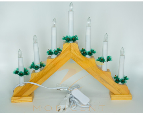 Светильник рождественская горка c деревянной основой