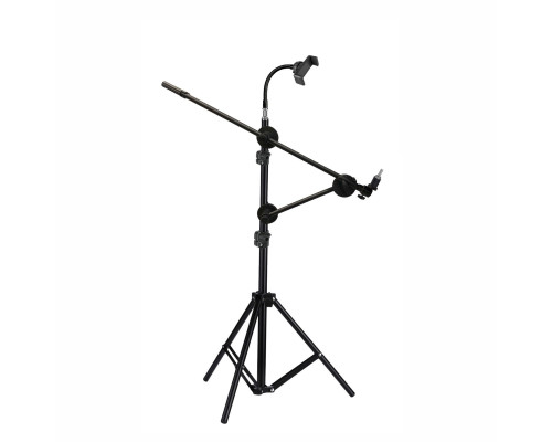 Напольная усиленная стойка JBHU-63PAD-DT light для тренировочного пэда для барабанщика с гибким держателем для телефона