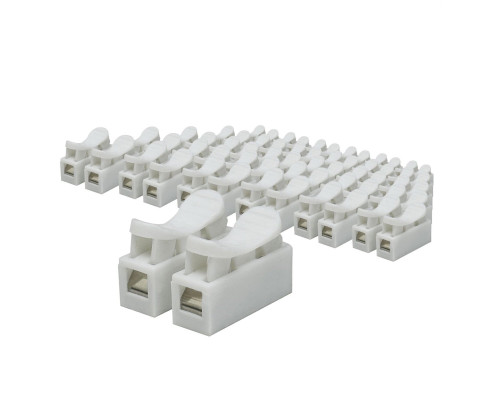 Клемма пружинная соединительная 2х контактная, белая, 100 шт