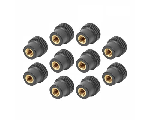 Гайка барашек фиксатор, заглушка пластиковая D16 с металлической резьбой М6, 10 шт