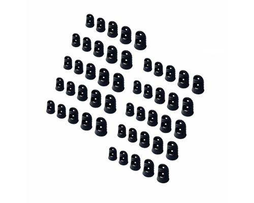 Напальчники силиконовые универсальные черные для игры на гитаре, размер XXS, XS, S, M, L, 50 шт