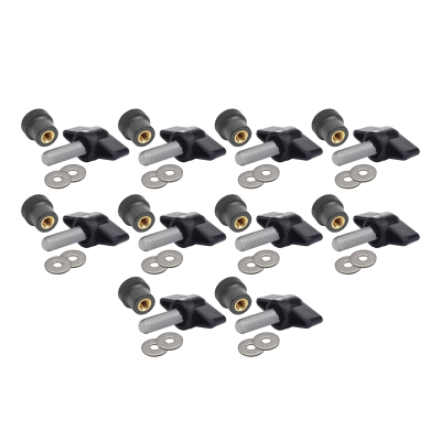 Крепежный комплект М5: 10 винтов барашек M5x20, 10 гаек заглушек пластиковых D16 с металл резьбой и 20 шайб