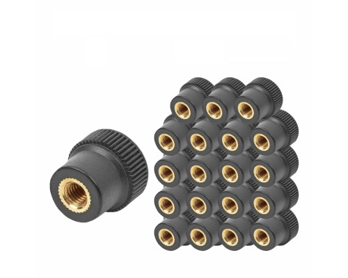 Гайка барашек фиксатор, заглушка пластиковая D16 с металлической резьбой М6, 20 шт