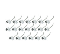 Крючок для торговой панели толщиной до 1.5 см, длина 10 см, белый, 20 шт