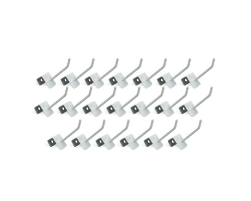 Крючок для торговой панели толщиной до 1.5 см, длина 10 см, белый, 20 шт