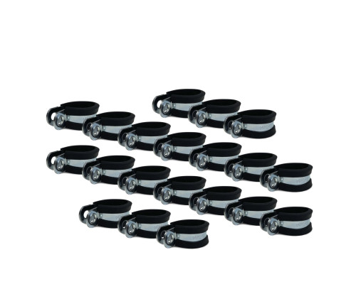 Хомут-скоба Руббер диаметр 20 мм с резиновым уплотнителем оцинкованная сталь, 20 шт