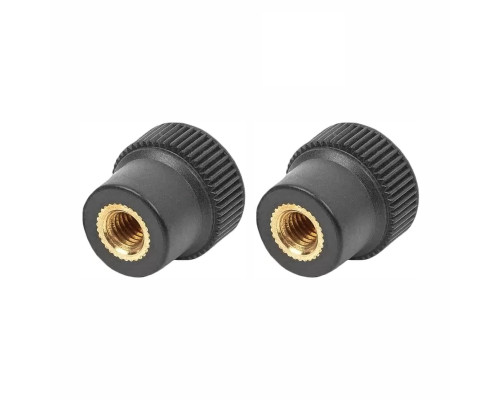 Гайка барашек фиксатор, заглушка пластиковая D16 с металлической резьбой М6, 2 шт