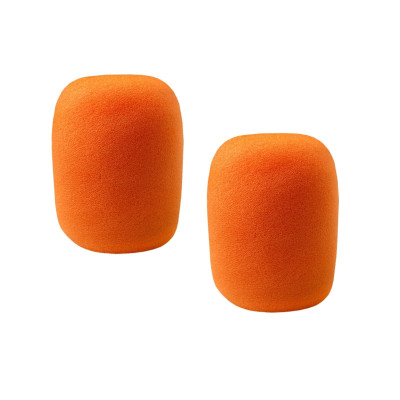 Ветрозащитная насадка для микрофона, поролоновая, цвет оранжевый, 2 шт