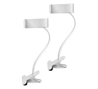 Гибкий белый держатель для телефона до 85 мм на металл прищепке, 2 шт