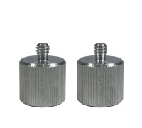 Переходник с резьбы 5/8(F), шаг 2,309 мм, на резьбу 1/4, шаг 1,337 мм серебристый, 2 шт