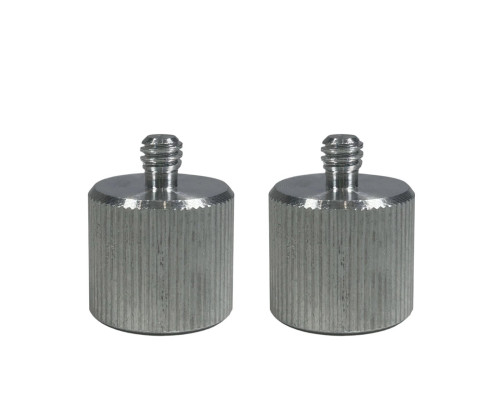 Переходник с резьбы 5/8(F), шаг 2,309 мм, на резьбу 1/4, шаг 1,337 мм серебристый, 2 шт