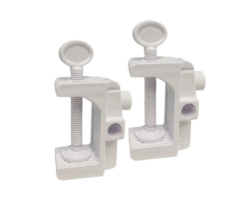 Струбцина пластиковая белая PSTR48-W с горизонтальным, вертикальным и боковым креплением, 2 шт