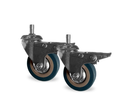 Колесо мебельное с блокиратором, диаметр 6.5 см, резьба М10, 2 шт