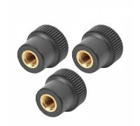 Гайка барашек фиксатор, заглушка пластиковая D16 с металлической резьбой М6, 3 шт 