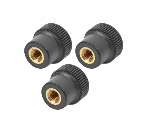 Гайка барашек фиксатор, заглушка пластиковая D16 с металлической резьбой М6, 3 шт 