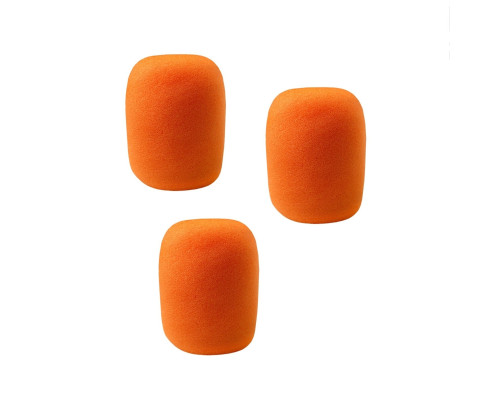 Ветрозащитная насадка для микрофона, поролоновая, цвет оранжевый, 3 шт