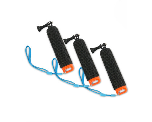 Поплавок-монопод для экшн камеры с крепежным винтом, черно-оранжевый, 3 шт