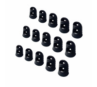 Напальчники силиконовые универсальные черные для игры на гитаре, размер XXS, XS, S, M, L, 15 шт