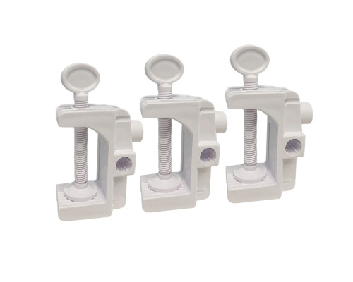 Струбцина пластиковая белая PSTR48-W с горизонтальным, вертикальным и боковым креплением, 3 шт