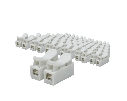 Клемма пружинная соединительная 2х контактная, белая, 50 шт