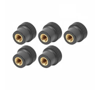 Гайка барашек фиксатор, заглушка пластиковая D16 с металлической резьбой М6, 5 шт