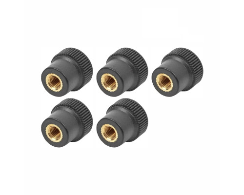 Гайка барашек фиксатор, заглушка пластиковая D16 с металлической резьбой М6, 5 шт