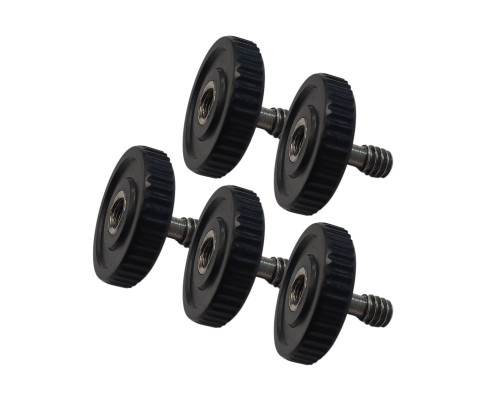 Комплект из 5 винтов барашек с круглой шляпкой 26 мм, резьба 1/4(F) и 1/4(M)