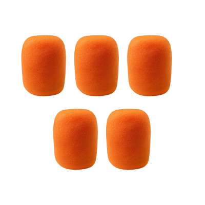 Ветрозащитная насадка для микрофона, поролоновая, цвет оранжевый, 5 шт