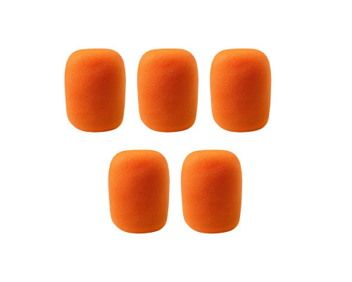 Ветрозащитная насадка для микрофона, поролоновая, цвет оранжевый, 5 шт