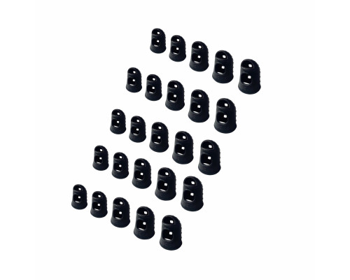 Напальчники силиконовые универсальные черные для игры на гитаре, размер XXS, XS, S, M, L, 25 шт