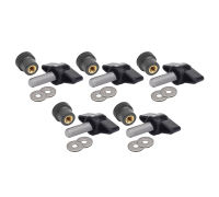 Крепежный комплект М5: 5 винтов барашек M5x20, 5 гаек заглушек пластиковых D16 с металл резьбой и 10 шайб