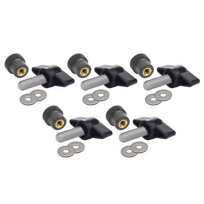 Крепежный комплект М5: 5 винтов барашек M5x20, 5 гаек заглушек пластиковых D16 с металл резьбой и 10 шайб