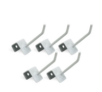 Крючок для торговой панели толщиной до 1.5 см, длина 10 см, белый, 5 шт