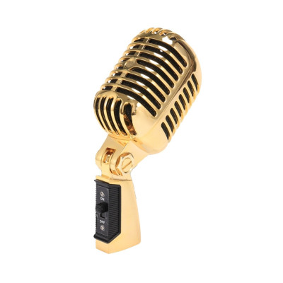 Винтажный профессиональный динамический микрофон, резьба 5/8, цвет золото