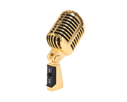 Винтажный профессиональный динамический микрофон, резьба 5/8, цвет золото