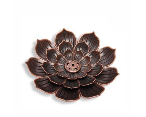 Металлическая подставка для благовоний "лотос", держатель аромапалочки, бронзовый цвет