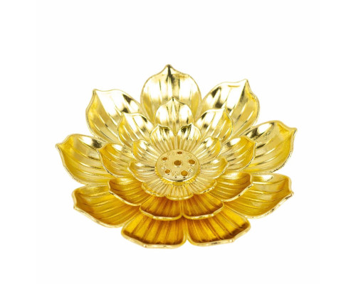 Металлическая подставка для благовоний "лотос", держатель аромапалочки, золотой цвет