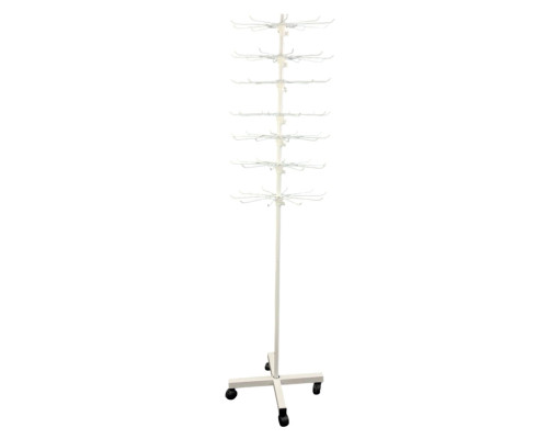 Вращающаяся напольная стойка с крючками для плетения кос, высота 160 см, белая