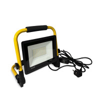 Прожектор светодиодный 50 Вт переносной с желтой ручкой, холодный свет