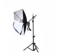 Студийный свет софтбокс 40х60 см с держателем на 1 лампу на штативе с планкой JBH-35K с крючком для противовеса и лампочка 40W