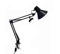 Светильник настольный NBS-1B-DT85, лампа чёрная на пантографе с держателем телефона до 85 мм на зажиме на усиленной струбцине